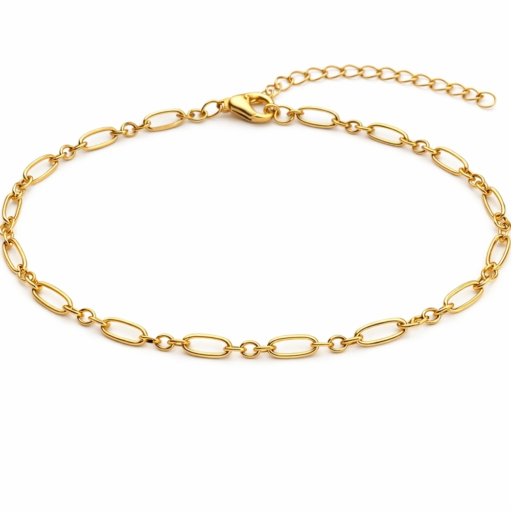 Gold Paperclip Anklet | Minimalist Link Chain Anklet | Trendy Jewelry